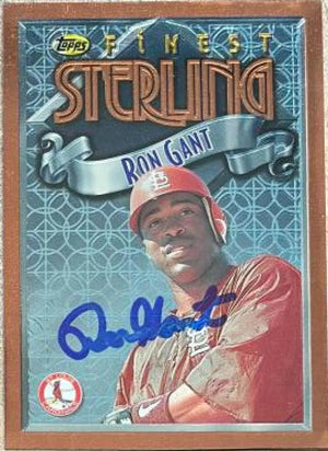 Ron Gant Signed 1996 Topps Finest Baseball Card - St Louis Cardinals