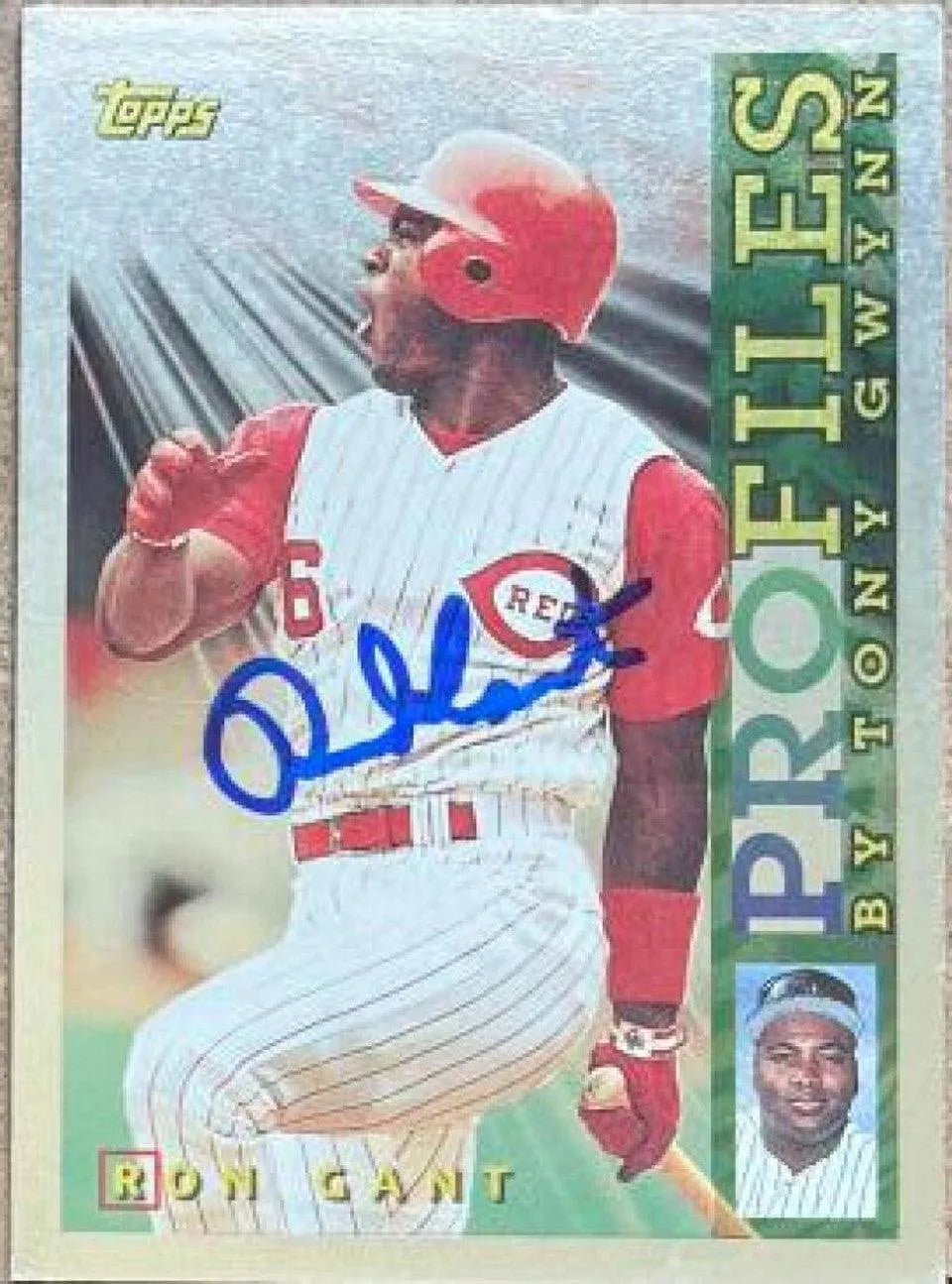 Ron Gant Signed 1996 Topps Profiles Baseball Card - Cincinnati Reds