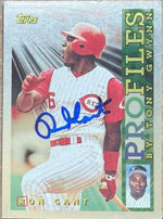 Ron Gant Signed 1996 Topps Profiles Baseball Card - Cincinnati Reds - PastPros