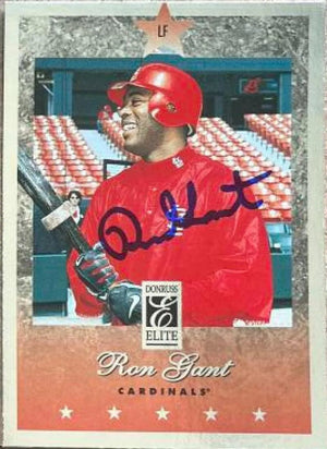 Ron Gant Signed 1997 Donruss Elite Baseball Card - St Louis Cardinals