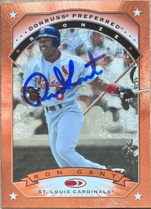 Ron Gant Signed 1997 Donruss Preferred Baseball Card - St Louis Cardinals