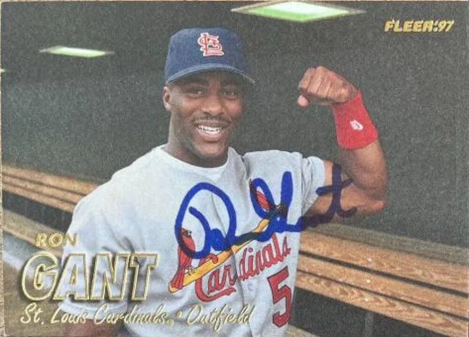 Ron Gant Signed 1997 Fleer Baseball Card - St Louis Cardinals