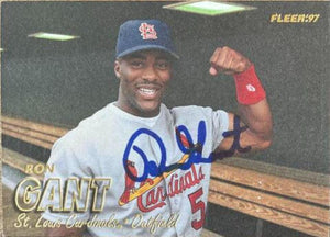 Ron Gant Signed 1997 Fleer Baseball Card - St Louis Cardinals - PastPros