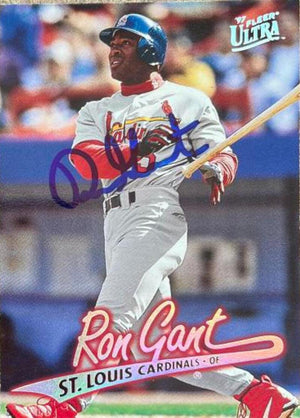 Ron Gant Signed 1997 Fleer Ultra Baseball Card - St Louis Cardinals - PastPros
