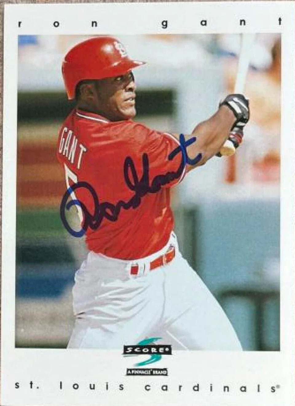 Ron Gant Signed 1997 Score Baseball Card - St Louis Cardinals