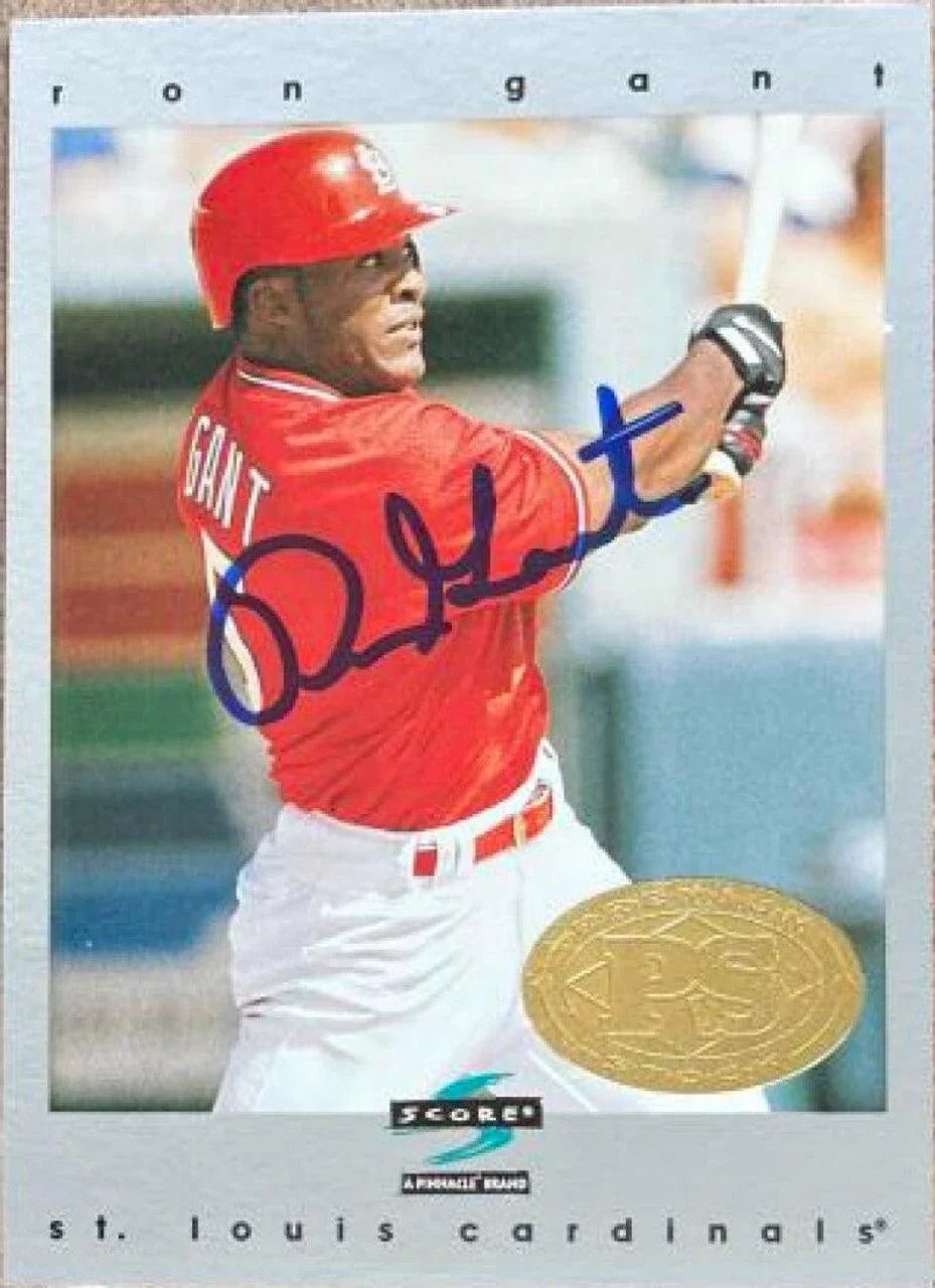 Ron Gant Signed 1997 Score Premium Stock Baseball Card - St Louis Cardinals