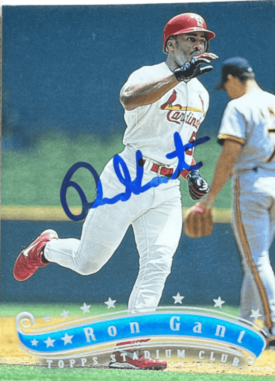 Ron Gant Signed 1997 Stadium Club Baseball Card - St Louis Cardinals