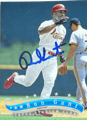 Ron Gant Signed 1997 Stadium Club Baseball Card - St Louis Cardinals - PastPros