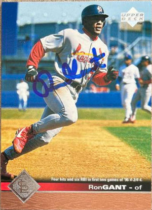 Ron Gant Signed 1997 Upper Deck Baseball Card - St Louis Cardinals #160 - PastPros