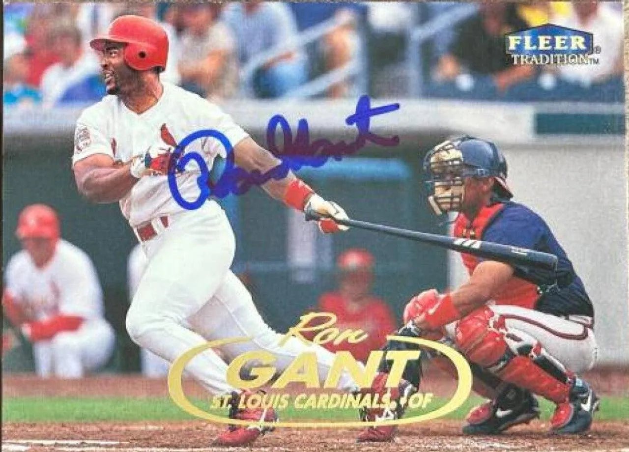Ron Gant Signed 1998 Fleer Tradition Baseball Card - St Louis Cardinals