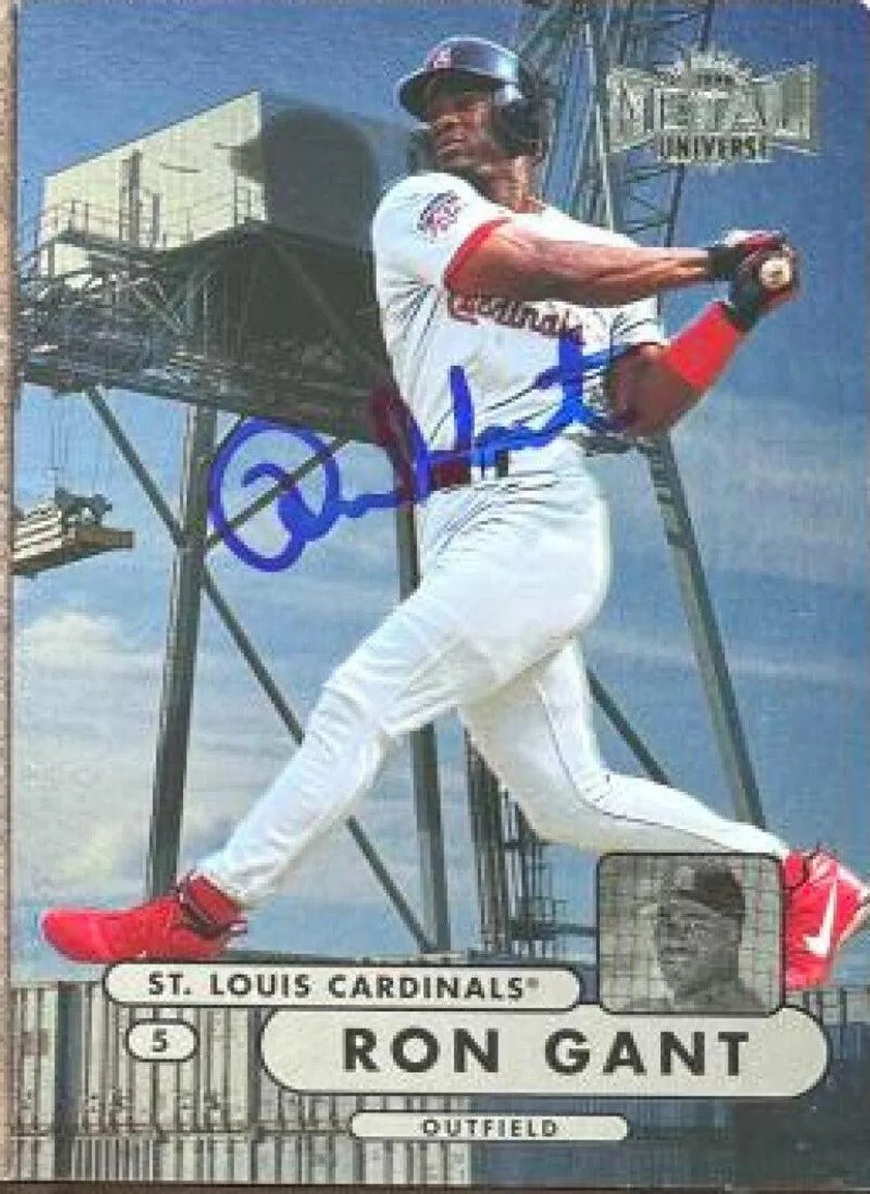 Ron Gant Signed 1998 Metal Universe Baseball Card - St Louis Cardinals
