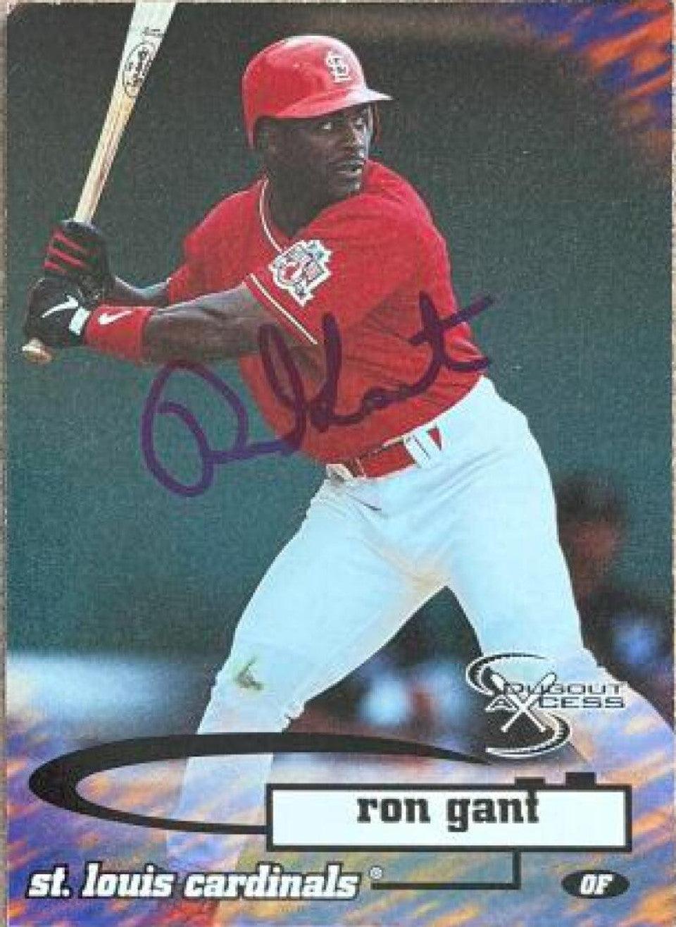 Ron Gant Signed 1998 Skybox Dugout Access Baseball Card - St Louis Cardinals - PastPros