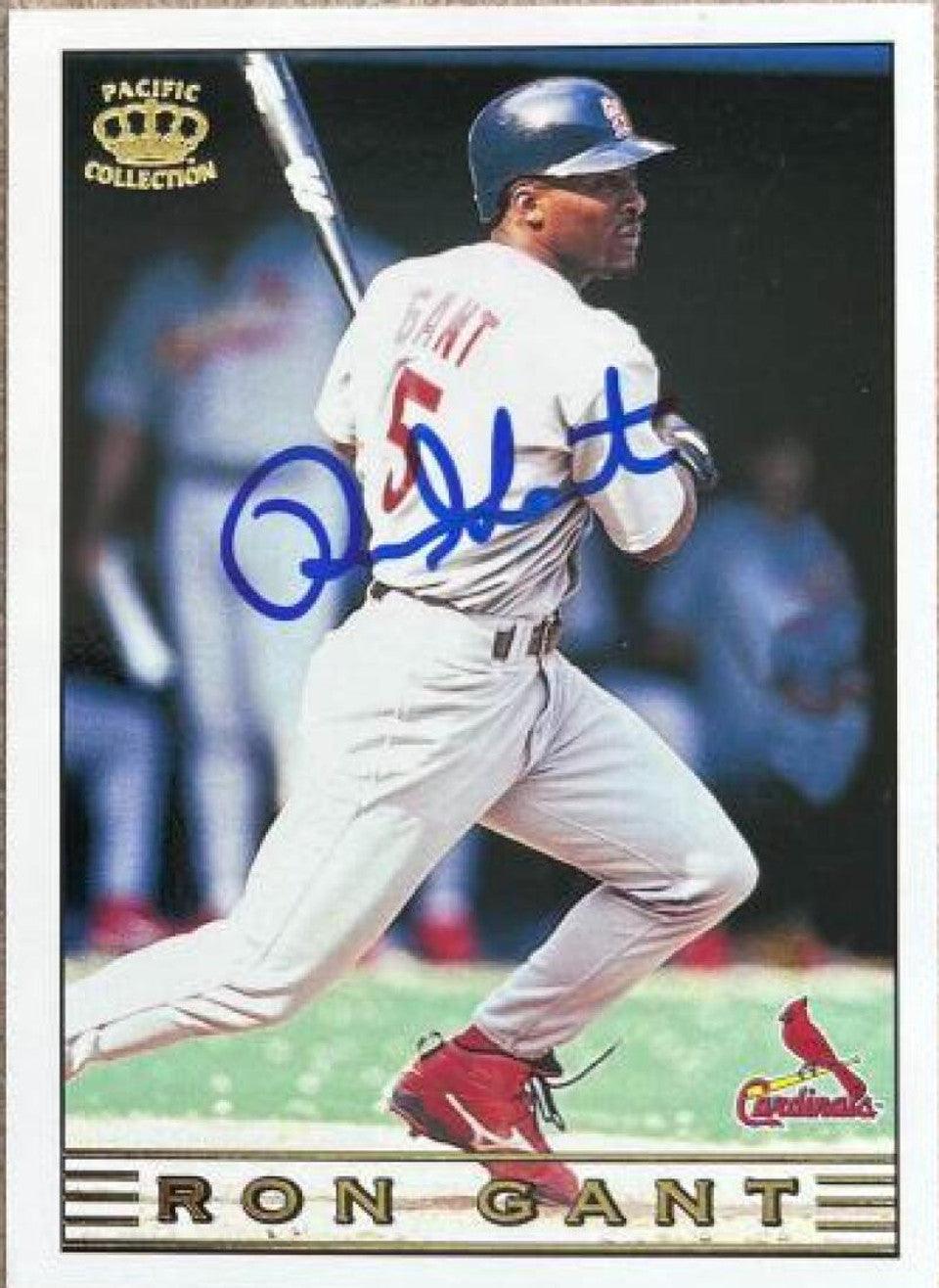 Ron Gant Signed 1999 Pacific Crown Collection Baseball Card - St Louis Cardinals - PastPros