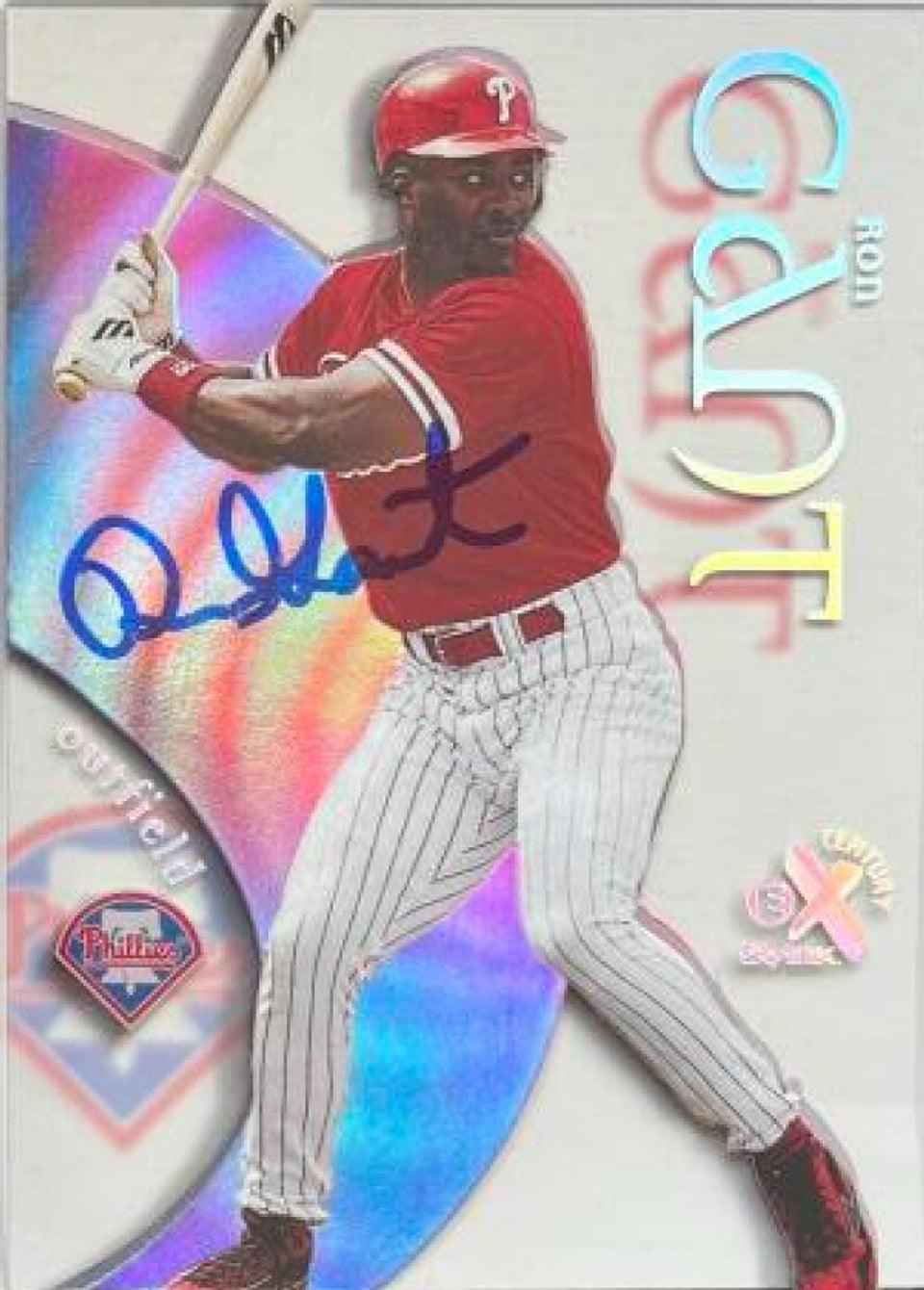 Ron Gant Signed 1999 Skybox E-X Century Baseball Card - Philadelphia Phillies - PastPros