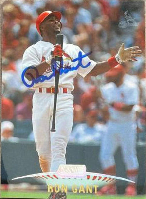 Ron Gant Signed 1999 Stadium Club Baseball Card - St Louis Cardinals