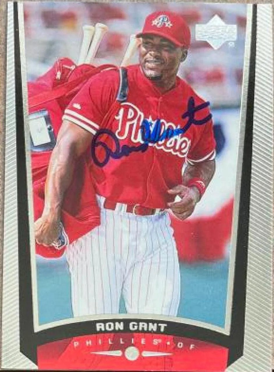 Ron Gant Signed 1999 Upper Deck Baseball Card - Philadelphia Phillies