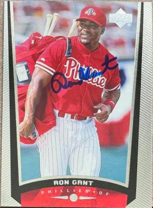 Ron Gant Signed 1999 Upper Deck Baseball Card - Philadelphia Phillies