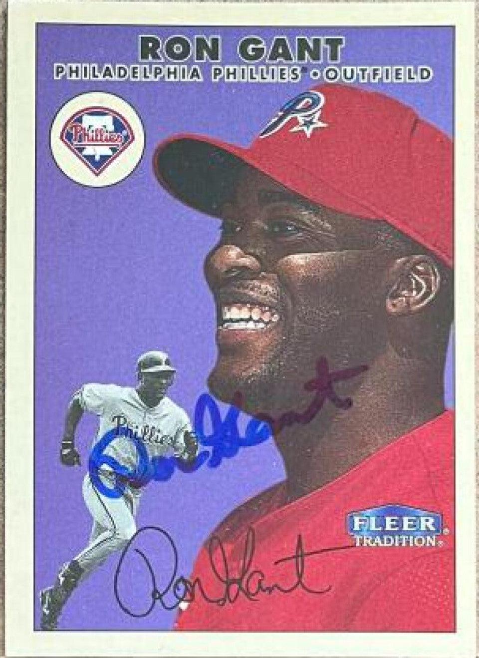 Ron Gant Signed 2000 Fleer Tradition Baseball Card - Philadelphia Phillies - PastPros