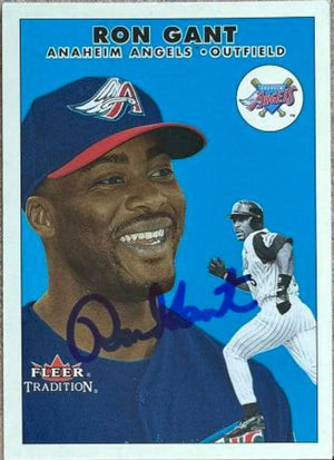 Ron Gant Signed 2000 Fleer Tradition Update Baseball Card - Anaheim Angels
