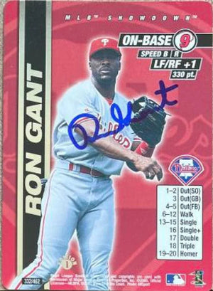 Ron Gant Signed 2000 MLB Showdown 1st Edition Baseball Card - Philadelphia Phillies