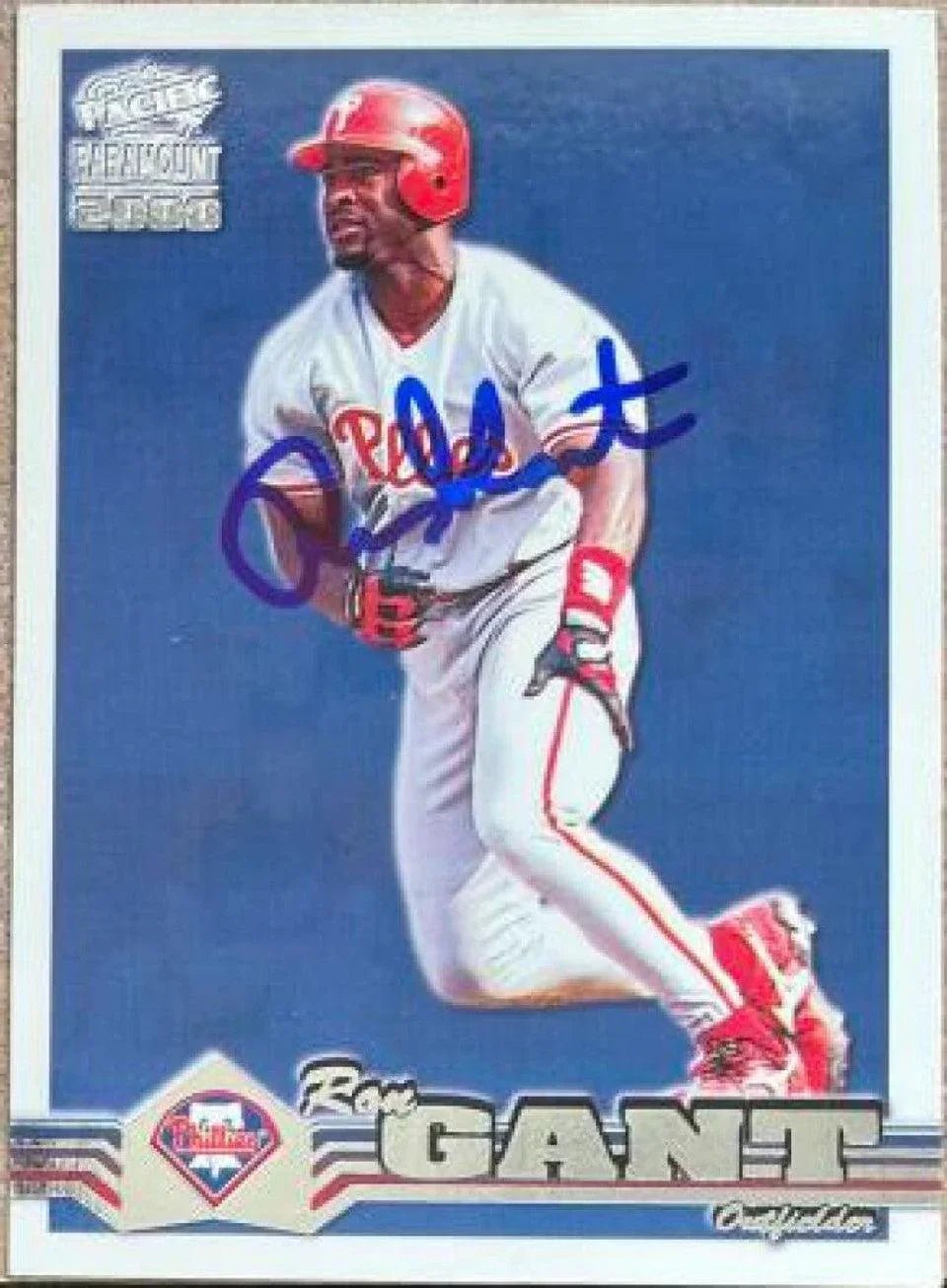 Ron Gant Signed 2000 Pacific Paramount Baseball Card - Philadelphia Phillies