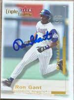 Ron Gant Signed 2001 Fleer Triple Crown Baseball Card - Anaheim Angels