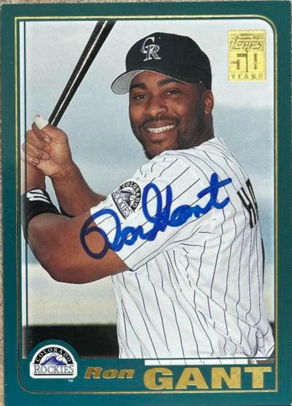Ron Gant Signed 2001 Topps Baseball Card - Colorado Rockies