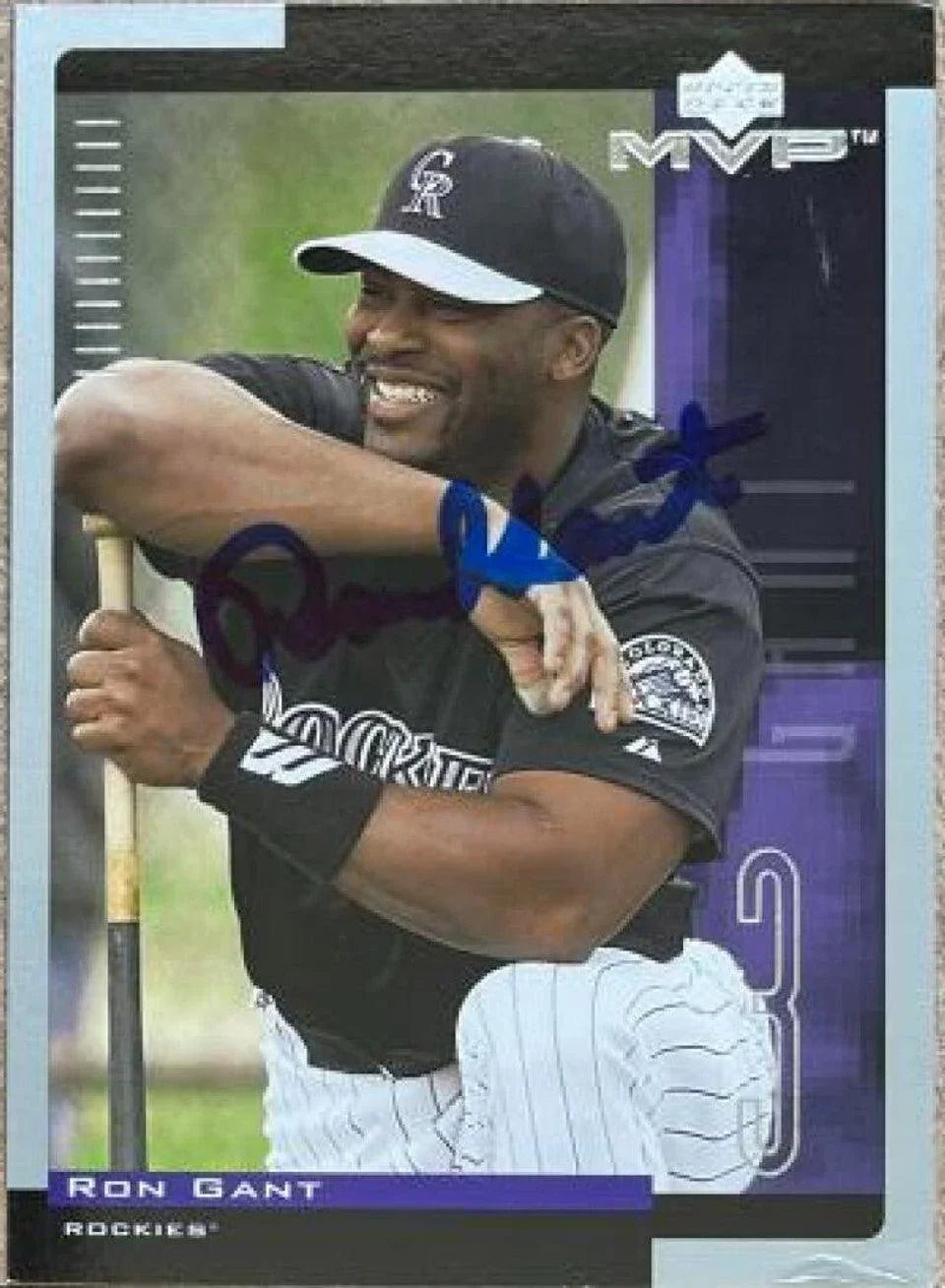 Ron Gant Signed 2001 Upper Deck MVP Baseball Card - Colorado Rockies