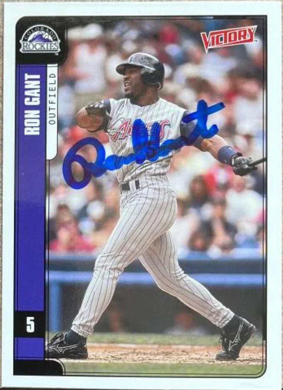 Ron Gant Signed 2001 Upper Deck Victory Baseball Card - Anaheim Angels