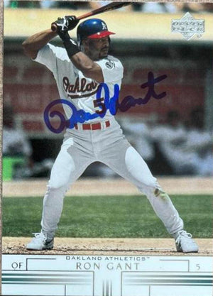 Ron Gant Signed 2002 Upper Deck Baseball Card - Oakland A's - PastPros