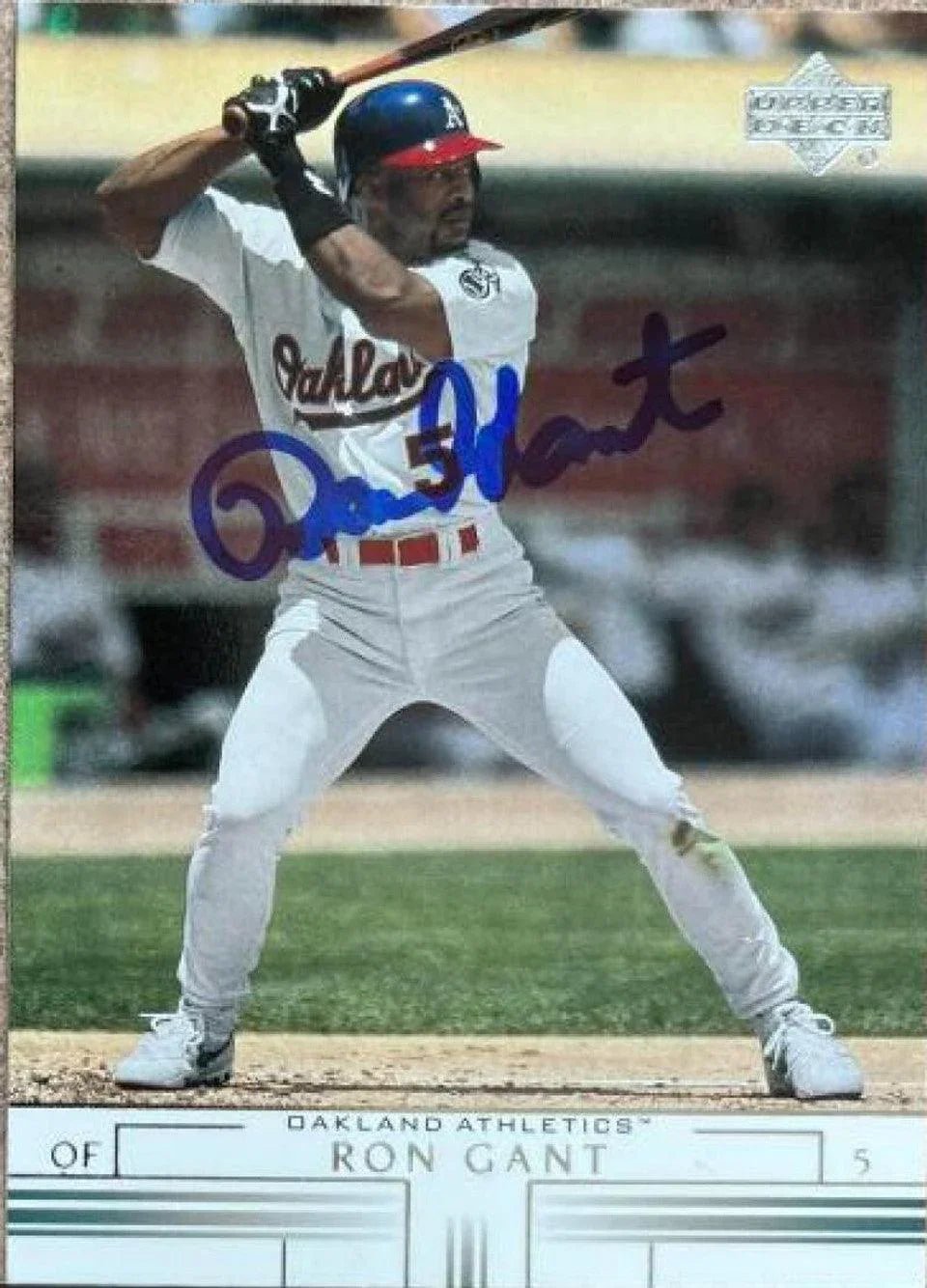 Ron Gant Signed 2002 Upper Deck Baseball Card - Oakland A's