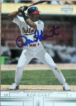 Ron Gant Signed 2002 Upper Deck Baseball Card - Oakland A's