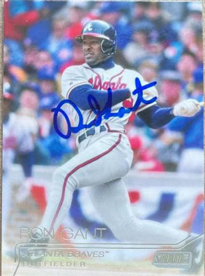 Ron Gant Signed 2015 Stadium Club Baseball Card - Atlanta Braves