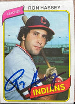 Ron Hassey Signed 1980 Topps Baseball Card - Cleveland Indians