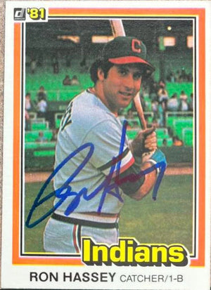Ron Hassey Signed 1981 Donruss Baseball Card - Cleveland Indians