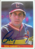 Ron Hassey Signed 1984 Donruss Baseball Card - Cleveland Indians