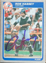 Ron Hassey Signed 1985 Fleer Update Baseball Card - New York Yankees