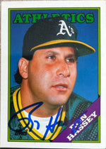 Ron Hassey Signed 1988 Topps Tiffany Traded Baseball Card - Oakland A's