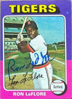 Ron Leflore Signed 1975 Topps Mini Baseball Card - Detroit Tigers