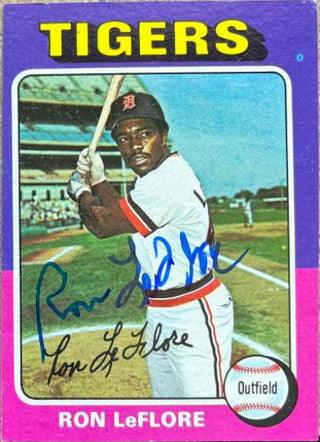 Ron Leflore Signed 1975 Topps Mini Baseball Card - Detroit Tigers - PastPros