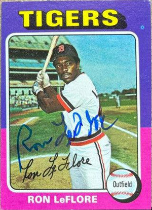 Ron Leflore Signed 1975 Topps Mini Baseball Card - Detroit Tigers - PastPros