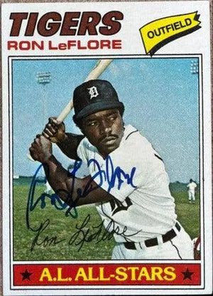 Ron Leflore Signed 1977 Topps Baseball Card - Detroit Tigers