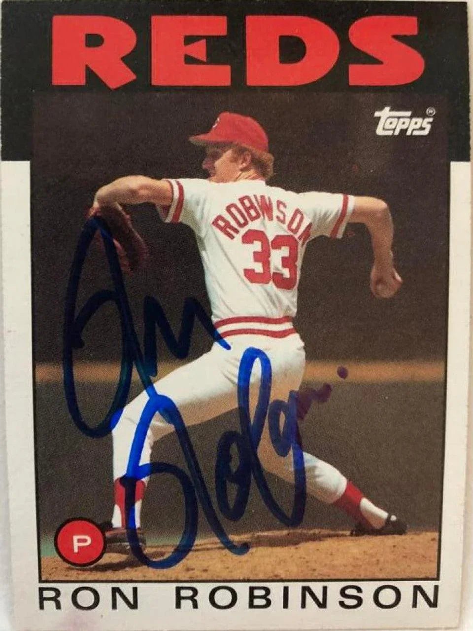 ロビンソンさま 専用ページ ロン・ロビンソン サイン入り 1986 Topps ベースボールカード