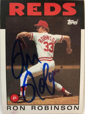 Ron Robinson Signed 1986 Topps Baseball Card - Cincinnati Reds - PastPros