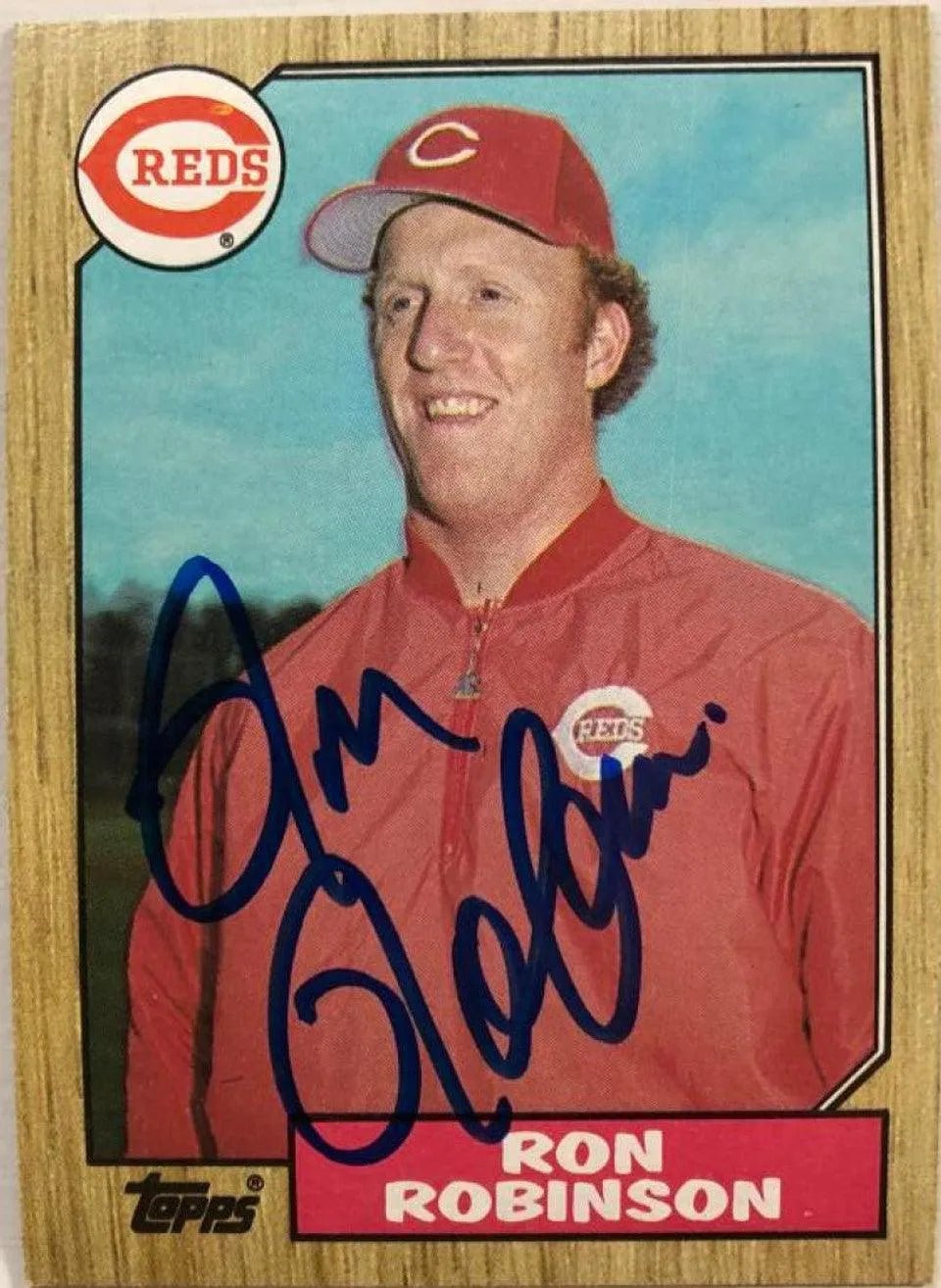 Ron Robinson Signed 1987 Topps Baseball Card - Cincinnati Reds