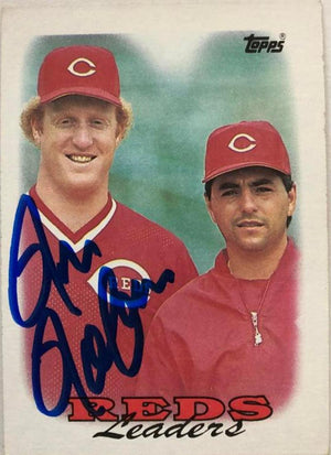 Ron Robinson Signed 1988 Topps Team Leaders Baseball Card - Cincinnati Reds - PastPros