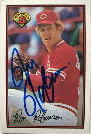 Ron Robinson Signed 1989 Bowman Baseball Card - Cincinnati Reds