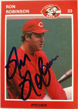 Ron Robinson Signed 1989 Kahn's Baseball Card - Cincinnati Reds