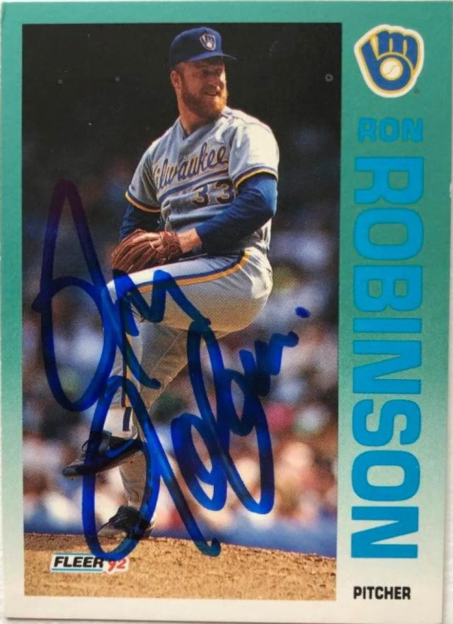 Ron Robinson Signed 1992 Fleer Baseball Card - Milwaukee Brewers
