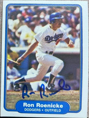 Ron Roenicke Signed 1982 Fleer Baseball Card - Los Angeles Dodgers